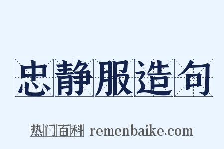 忠静服造句是什么意思的图片